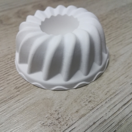 Kerzenhalter Guglhupf-Form, Keraflott, weiß, handmade