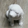 Dekofigur Hund, Keraflott, weiß, handmade