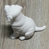 Dekofigur Hund, Keraflott, weiß, handmade