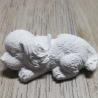 niedlicher kleiner Hund, Keraflott, weiß, handmade