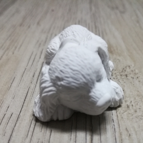 niedlicher kleiner Hund, Keraflott, weiß, handmade