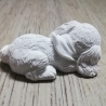 niedlicher kleiner Hund, Keraflott, weiß, handmade