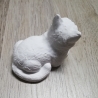 niedliche Katzen-Figur, Keraflott, weiß, handmade