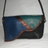 Handtasche blau grün  klein Unikat Schultertasche Handarbeit 