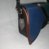 Handtasche blau grün  klein Unikat Schultertasche Handarbeit 