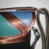 Handtasche blau grün  klein Unikat Schultertasche Handarbeit 