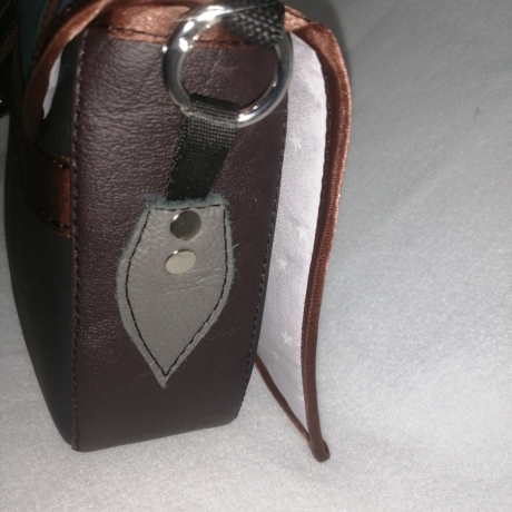 Handtasche blau grün  klein Unikat Schultertasche Handarbeit 