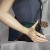 Handtasche blau grün  klein Unikat Schultertasche Handarbeit 