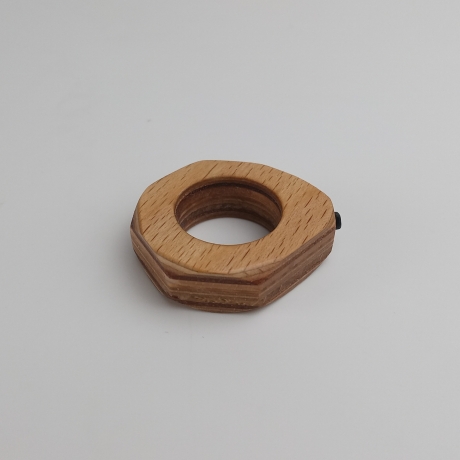 #4 Ring Holz Sperrholz (Wooden Plywood ⌀ 18mm) Schmuck Holzring