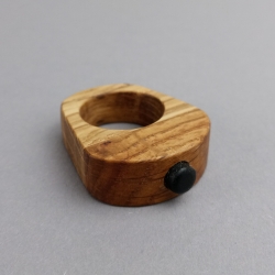 #5 Ring Holz Eiche (Wooden Ring Oak ⌀ 18,5mm) Schmuck Holzring