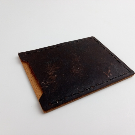 #1 Holzportmonnaie Sperrholz Leder braun (Wallet Plywood Leather)