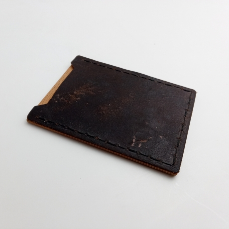 #1 Holzportmonnaie Sperrholz Leder braun (Wallet Plywood Leather)