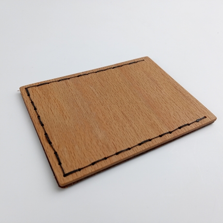 #1 Holzportmonnaie Sperrholz Leder braun (Wallet Plywood Leather)
