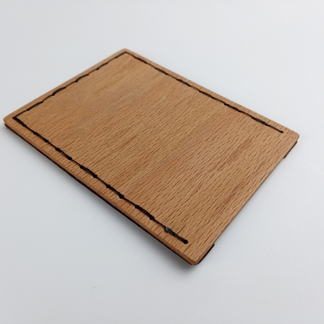 #1 Holzportmonnaie Sperrholz Leder braun (Wallet Plywood Leather)