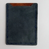 #2 Holzportmonnaie Sperrholz Leder blau (Wallet Plywood Leather)