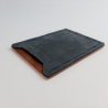 #2 Holzportmonnaie Sperrholz Leder blau (Wallet Plywood Leather)