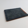 #2 Holzportmonnaie Sperrholz Leder blau (Wallet Plywood Leather)