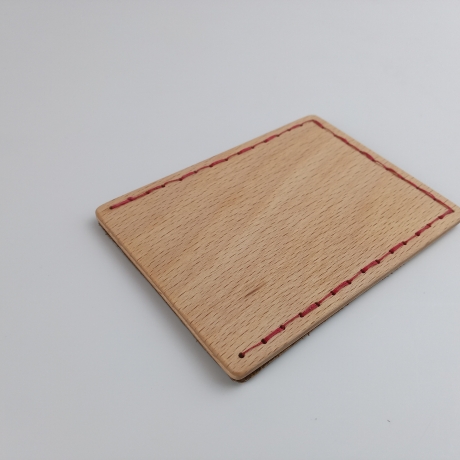 #3 Holzportmonnaie Sperrholz Leder Braun (Wallet Plywood Leather)