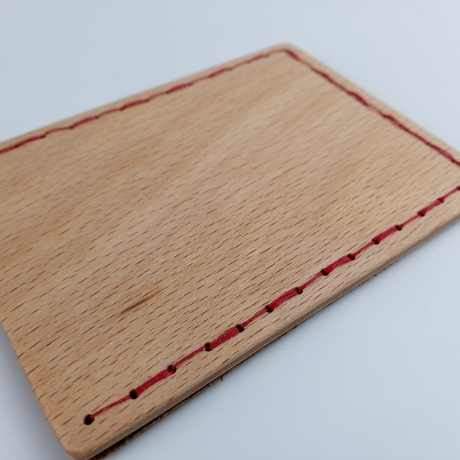 #3 Holzportmonnaie Sperrholz Leder Braun (Wallet Plywood Leather)