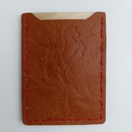 #4 Holzportmonnaie Sperrholz Leder Braun (Wallet Plywood Leather)