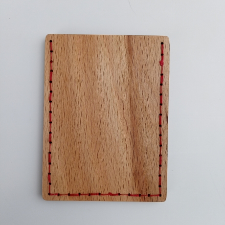 #4 Holzportmonnaie Sperrholz Leder Braun (Wallet Plywood Leather)