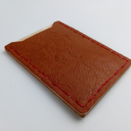 #4 Holzportmonnaie Sperrholz Leder Braun (Wallet Plywood Leather)