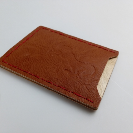 #4 Holzportmonnaie Sperrholz Leder Braun (Wallet Plywood Leather)