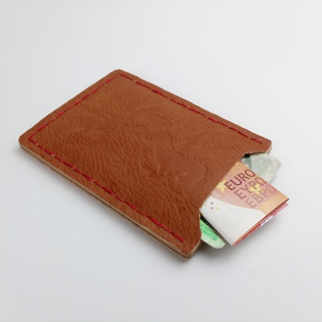 #4 Holzportmonnaie Sperrholz Leder Braun (Wallet Plywood Leather)