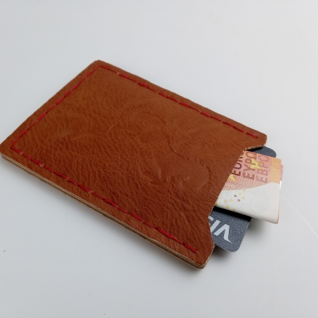 #4 Holzportmonnaie Sperrholz Leder Braun (Wallet Plywood Leather)