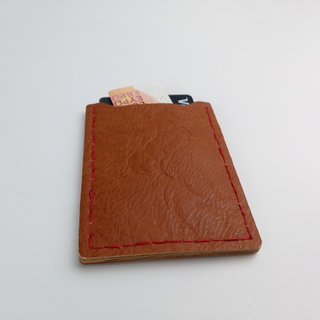 #4 Holzportmonnaie Sperrholz Leder Braun (Wallet Plywood Leather)