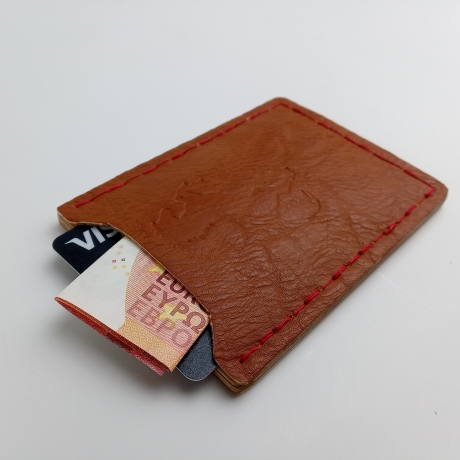 #4 Holzportmonnaie Sperrholz Leder Braun (Wallet Plywood Leather)