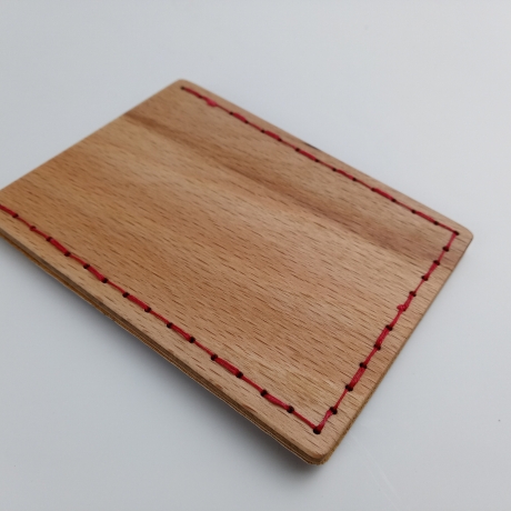 #4 Holzportmonnaie Sperrholz Leder Braun (Wallet Plywood Leather)