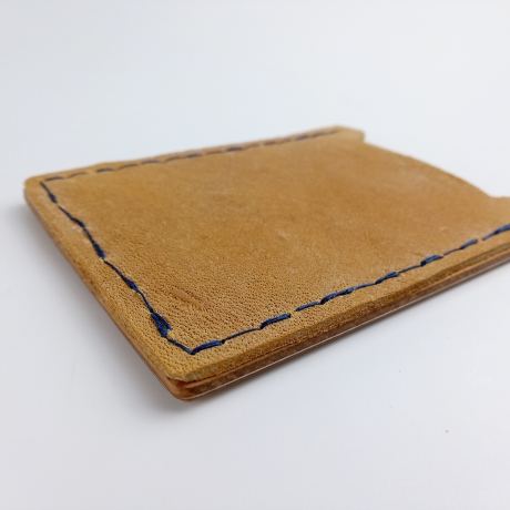 #5 Holzportmonnaie Sperrholz Leder Gelb Wallet Leather Upcycling