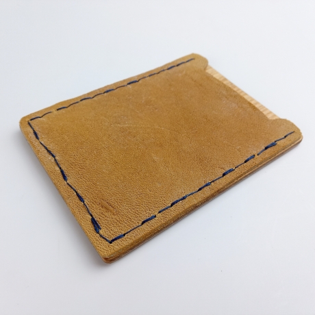 #5 Holzportmonnaie Sperrholz Leder Gelb Wallet Leather Upcycling