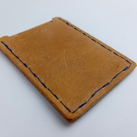 #5 Holzportmonnaie Sperrholz Leder Gelb Wallet Leather Upcycling