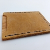 #5 Holzportmonnaie Sperrholz Leder Gelb Wallet Leather Upcycling