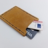 #5 Holzportmonnaie Sperrholz Leder Gelb Wallet Leather Upcycling