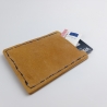 #5 Holzportmonnaie Sperrholz Leder Gelb Wallet Leather Upcycling