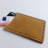 #5 Holzportmonnaie Sperrholz Leder Gelb Wallet Leather Upcycling