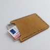 #5 Holzportmonnaie Sperrholz Leder Gelb Wallet Leather Upcycling