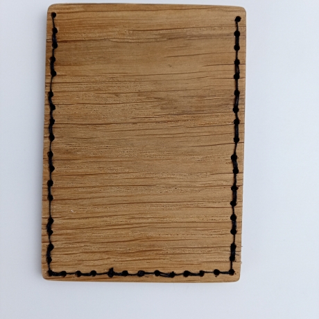 #10 Holzportmonnaie Sperrholz Leder Braun Leatherwallet Upcycling