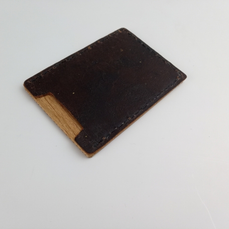 #10 Holzportmonnaie Sperrholz Leder Braun Leatherwallet Upcycling