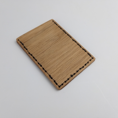 #10 Holzportmonnaie Sperrholz Leder Braun Leatherwallet Upcycling