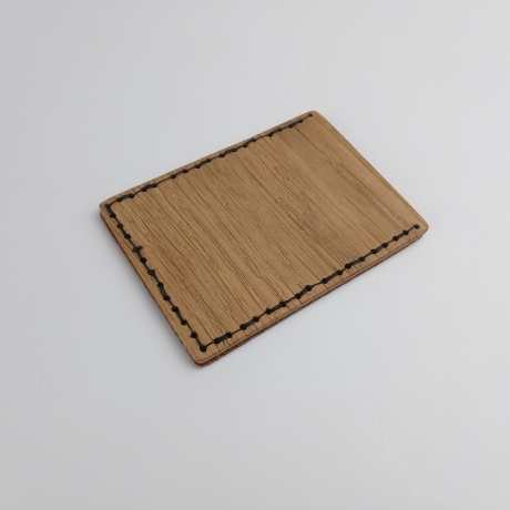 #10 Holzportmonnaie Sperrholz Leder Braun Leatherwallet Upcycling