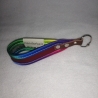 USB-Schlüsselanhänger Unikat rot regenbogen Kunstleder Handarbeit