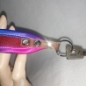 USB-Schlüsselanhänger Unikat rot regenbogen Kunstleder Handarbeit