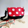 rote handmade Taschen mit Punkten - mini Tasche - clutch Tasche -