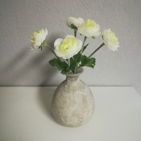 Vase aus Glas, upcycled, Einzelstück, shabby