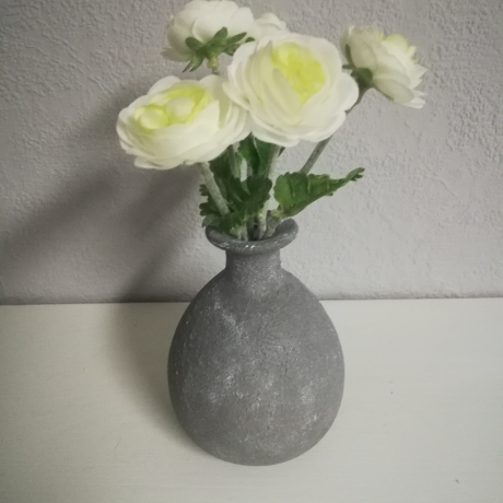 Vase aus Glas, upcycled, Einzelstück, shabby