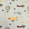 Kinder Schlafanzug Gr. 74 Flugzeuge - Kuscheliger Sweat Einteiler